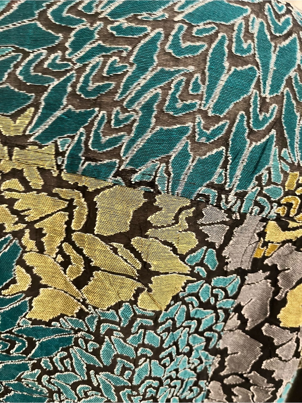 Ruby Rd. Floral Button-Down Shirt in Teal, Olive & Gray - Picture 2 of 7